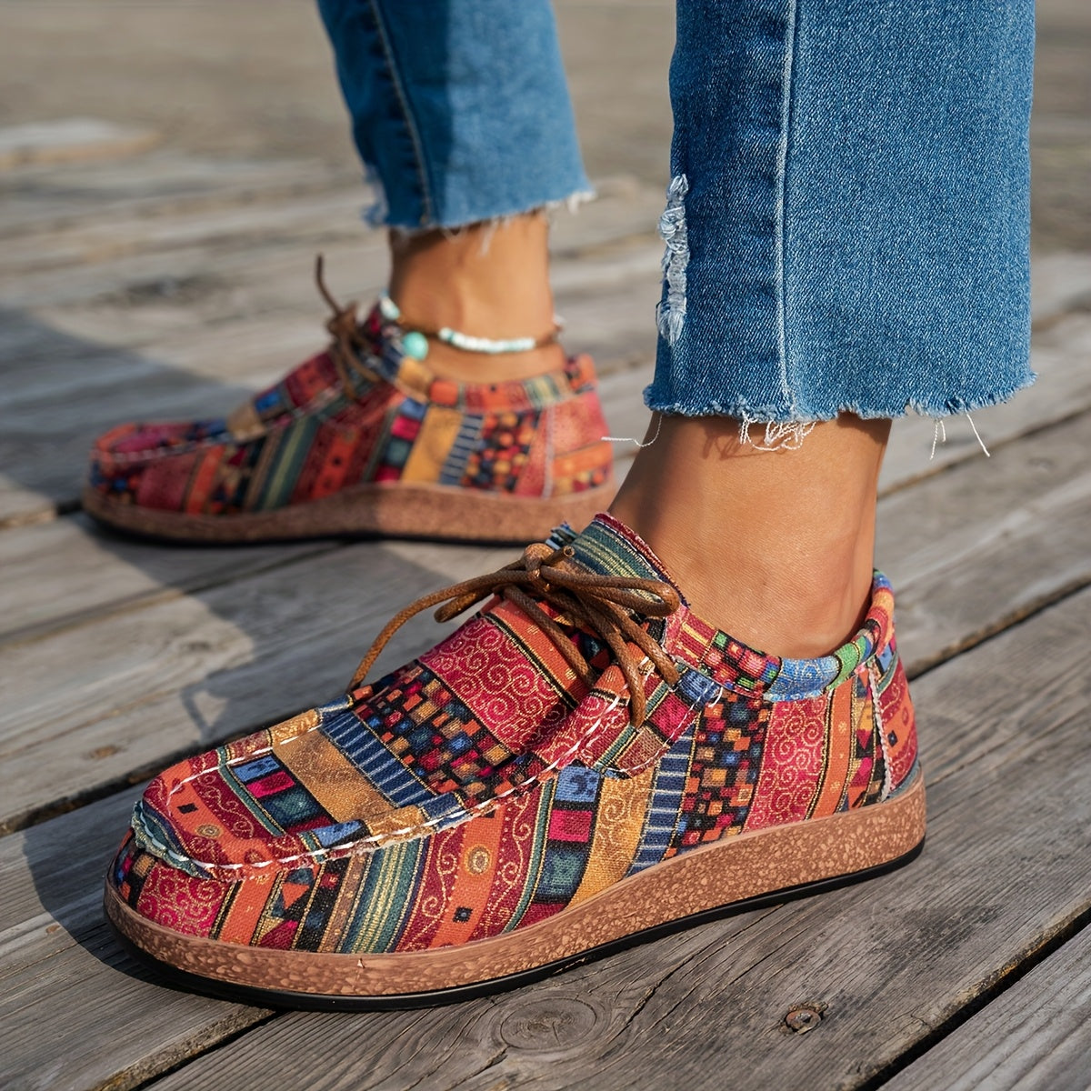 Chaussures rétro colorées pour femme