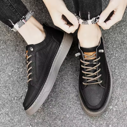 Baskets homme style minimaliste revêtement lisse