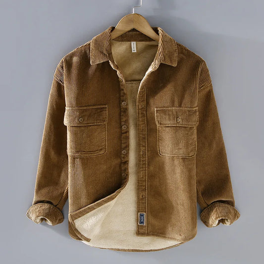 Veste en velours côtelé homme avec doublure polaire – chaleur et style décontracté pour l'automne-hiver