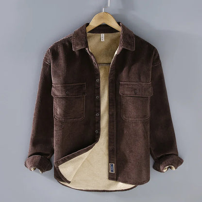 Veste en velours côtelé homme avec doublure polaire – chaleur et style décontracté pour l'automne-hiver