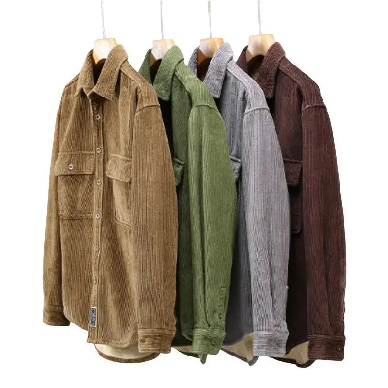 Veste en velours côtelé homme avec doublure polaire – chaleur et style décontracté pour l'automne-hiver