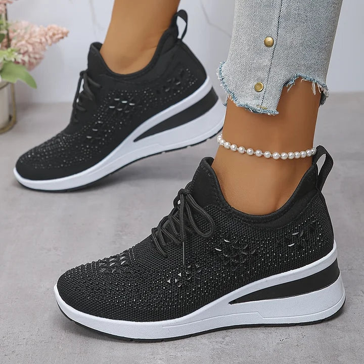Baskets orthopédiques femme avec strass scintillants