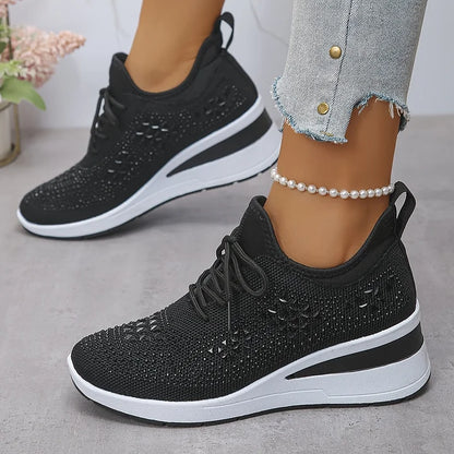 Baskets orthopédiques femme avec strass scintillants