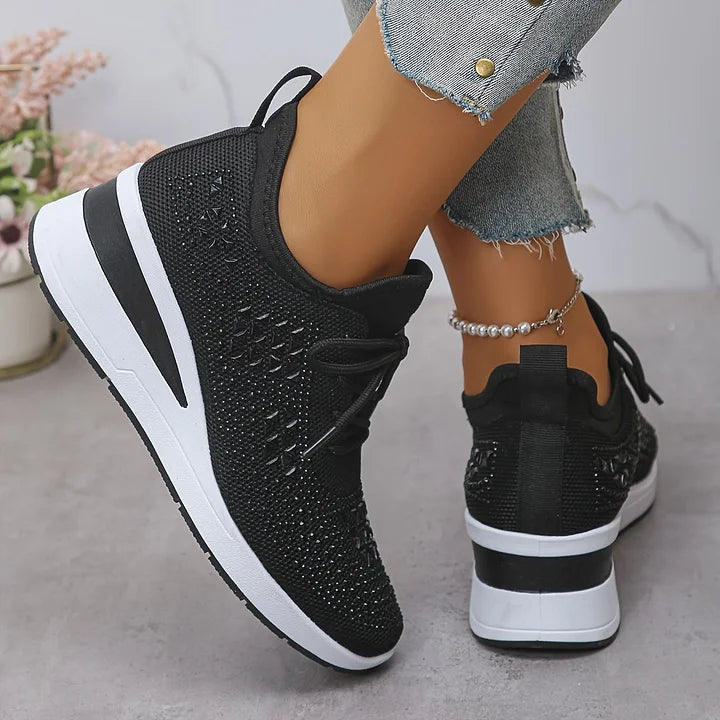 Baskets orthopédiques femme avec strass scintillants