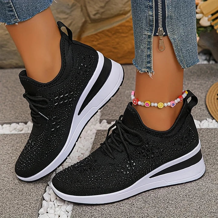Baskets orthopédiques femme avec strass scintillants