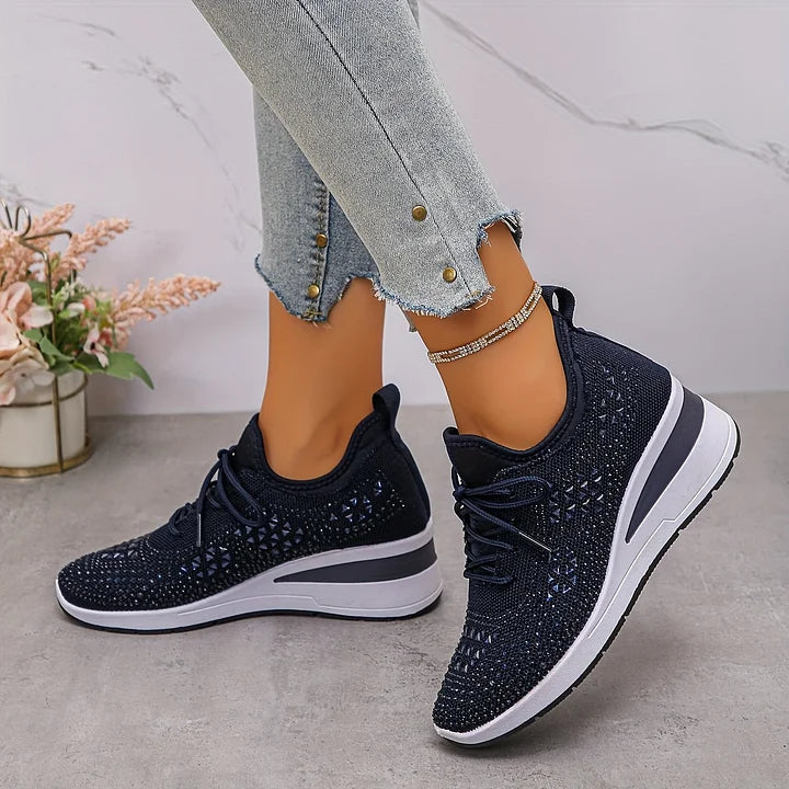 Baskets orthopédiques femme avec strass scintillants