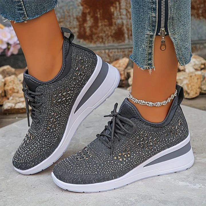 Baskets orthopédiques femme avec strass scintillants