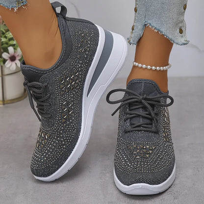 Baskets orthopédiques femme avec strass scintillants
