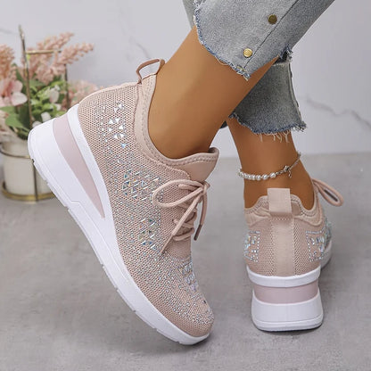 Baskets orthopédiques femme avec strass scintillants