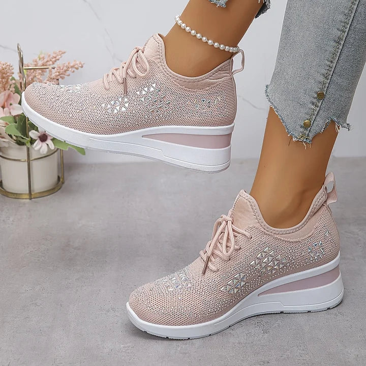 Baskets orthopédiques femme avec strass scintillants