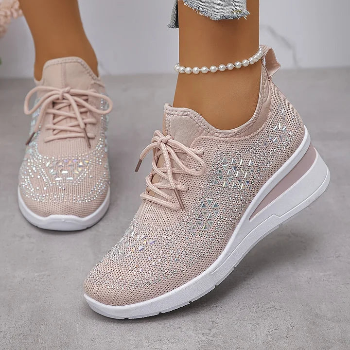 Baskets orthopédiques femme avec strass scintillants
