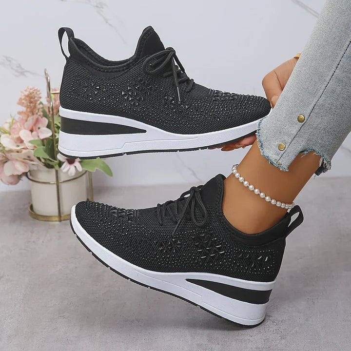 Baskets orthopédiques femme avec strass scintillants