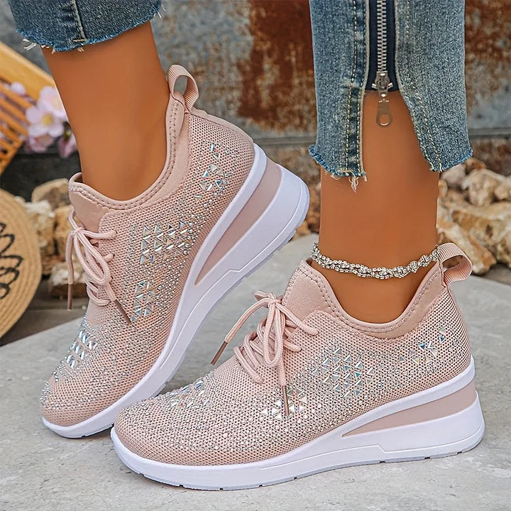 Baskets orthopédiques femme avec strass scintillants