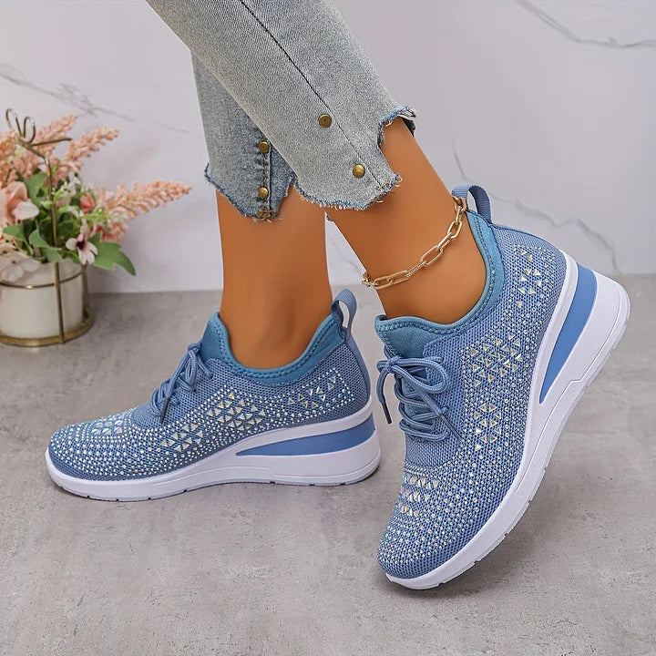Baskets orthopédiques femme avec strass scintillants