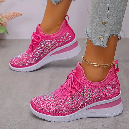 Baskets orthopédiques femme avec strass scintillants