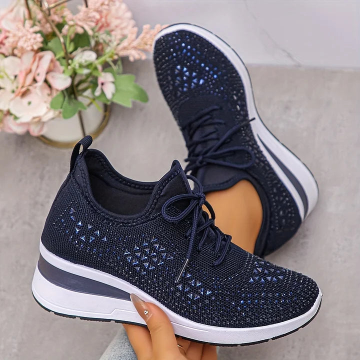 Baskets orthopédiques femme avec strass scintillants