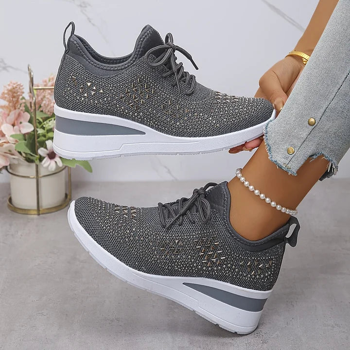Baskets orthopédiques femme avec strass scintillants