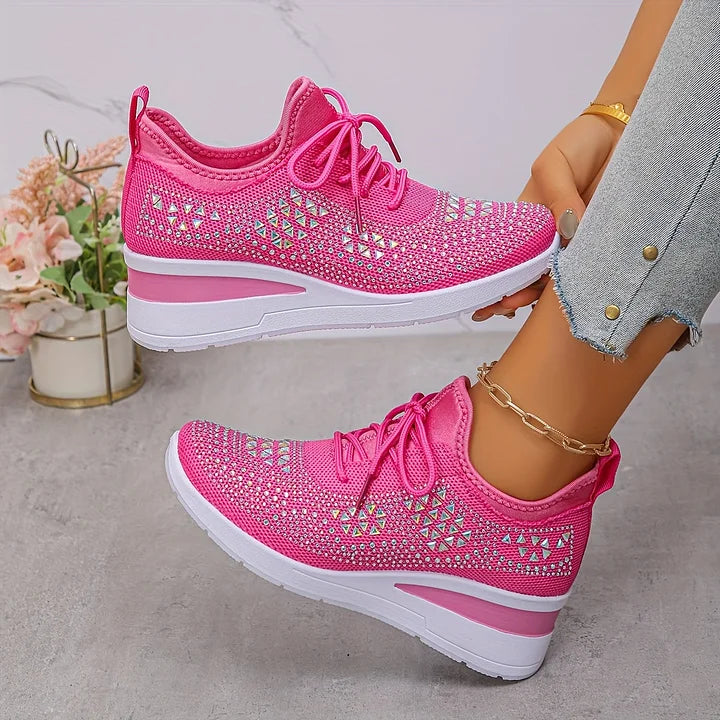 Baskets orthopédiques femme avec strass scintillants