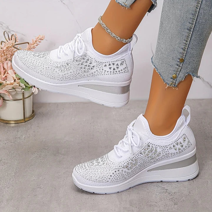 Baskets orthopédiques femme avec strass scintillants