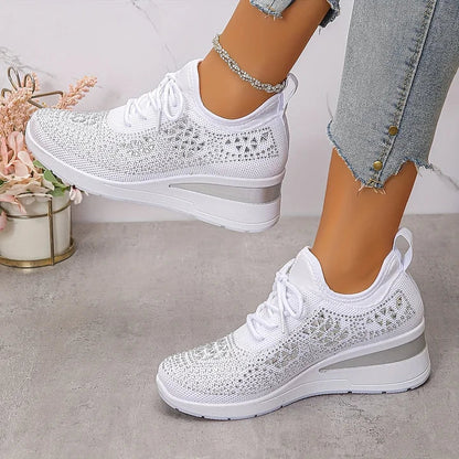 Baskets orthopédiques femme avec strass scintillants