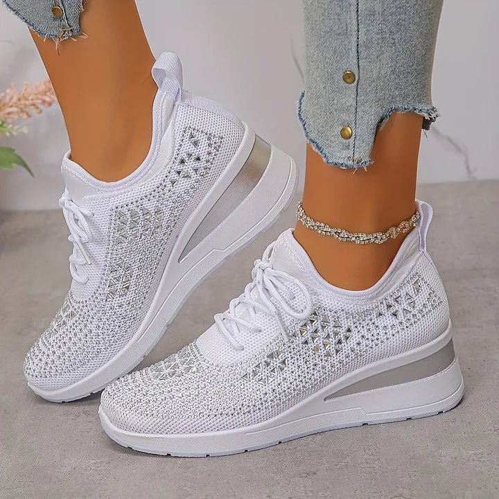 Baskets orthopédiques femme avec strass scintillants