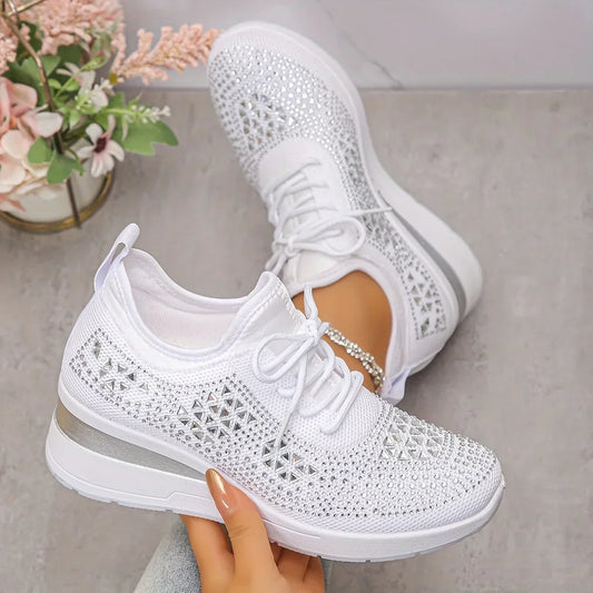 Baskets orthopédiques femme avec strass scintillants