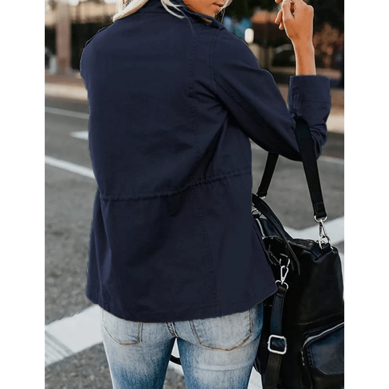 Veste légère femme avec poches et fermeture centrale