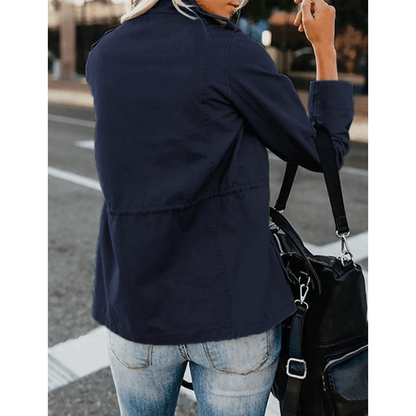 Veste légère femme avec poches et fermeture centrale