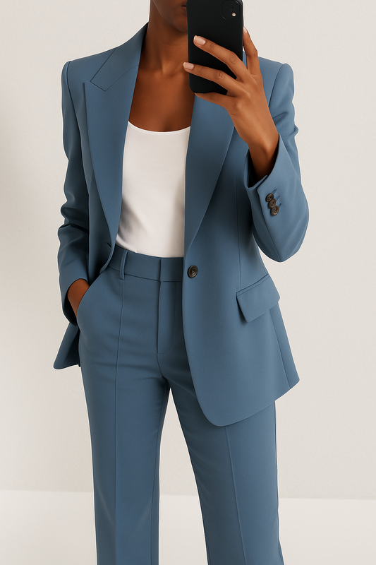 Costume Femme – Deux Pièces Sur Mesure, Élégant et Confortable