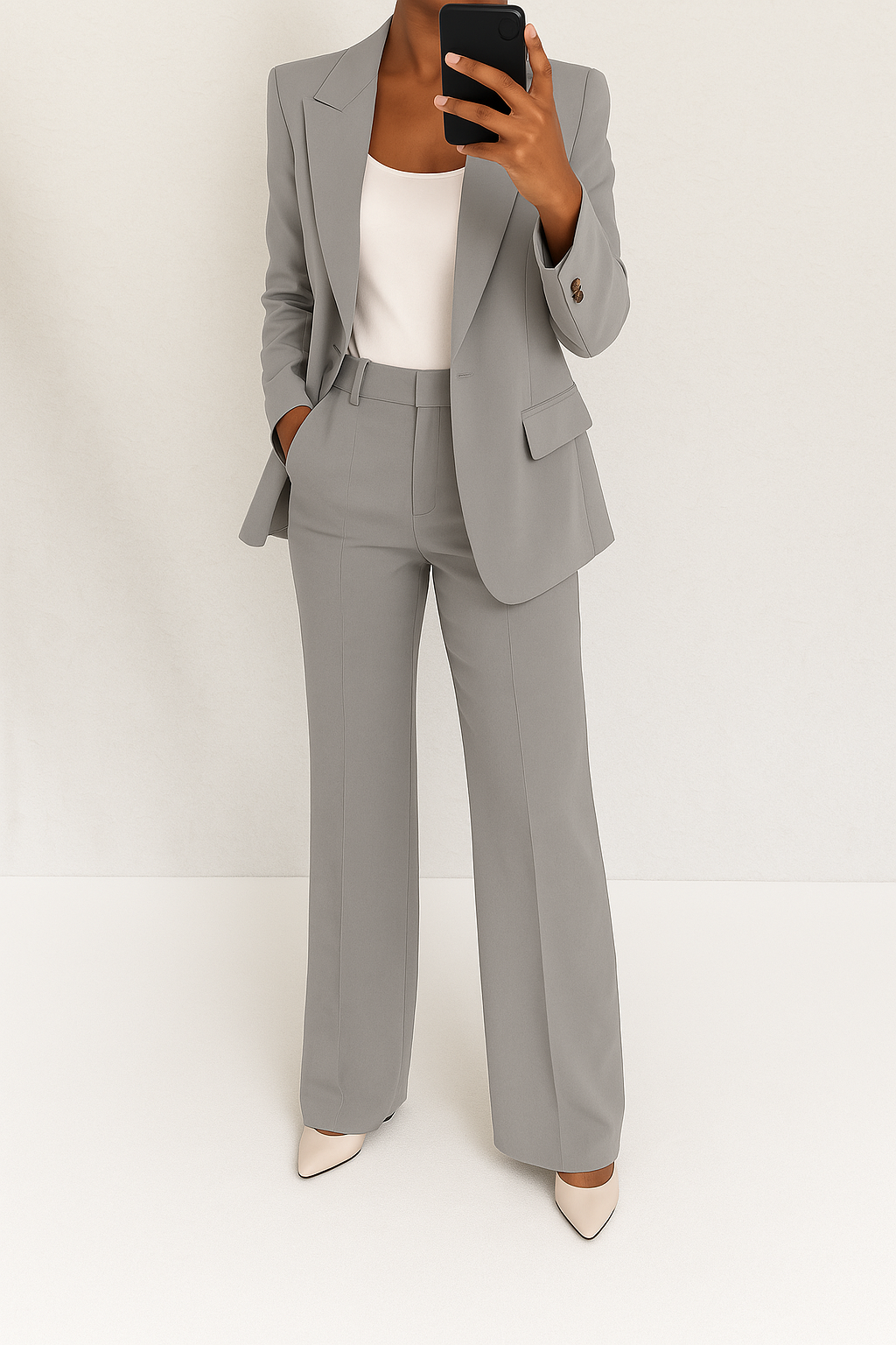 Costume Femme – Deux Pièces Sur Mesure, Élégant et Confortable