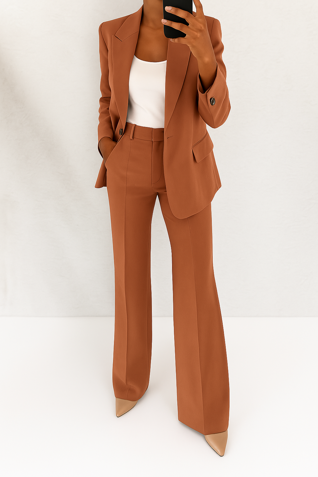 Costume Femme – Deux Pièces Sur Mesure, Élégant et Confortable
