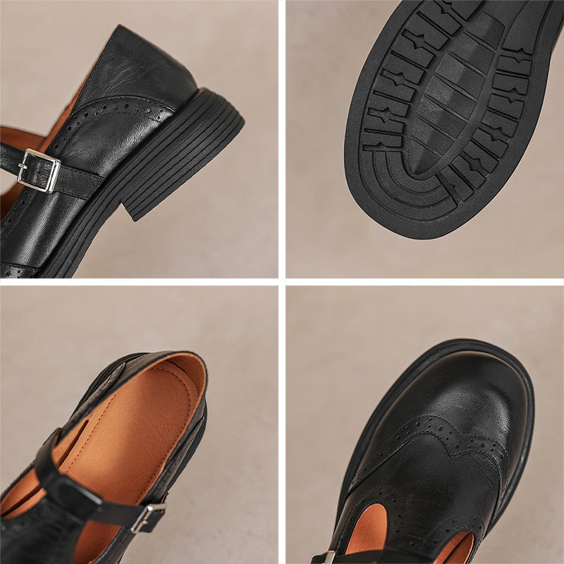 Chaussure En Cuir Élégante Femme