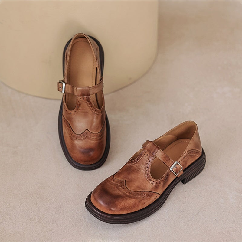 Chaussure En Cuir Élégante Femme