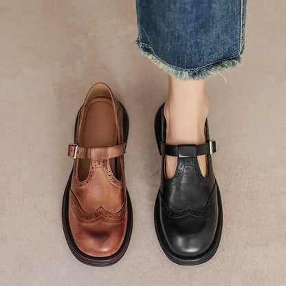 Chaussure En Cuir Élégante Femme