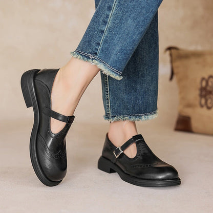 Chaussure En Cuir Élégante Femme