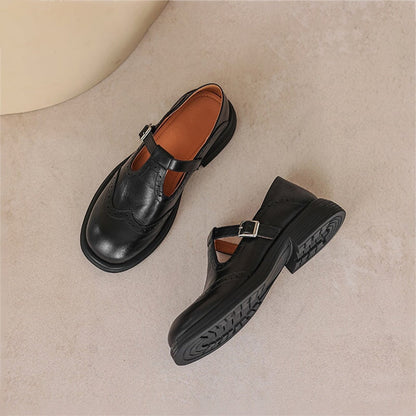 Chaussure En Cuir Élégante Femme