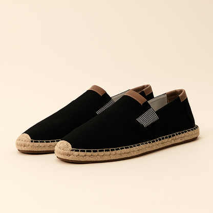Chaussures homme à inspiration paille et finition toile