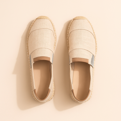Chaussures homme à inspiration paille et finition toile