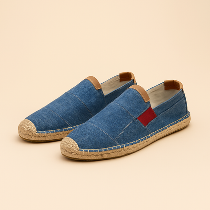 Chaussures homme à inspiration paille et finition toile