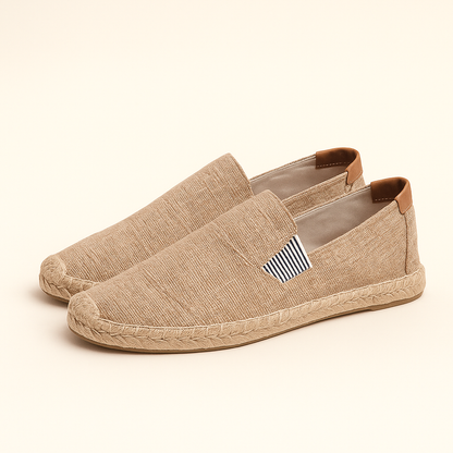 Chaussures homme à inspiration paille et finition toile