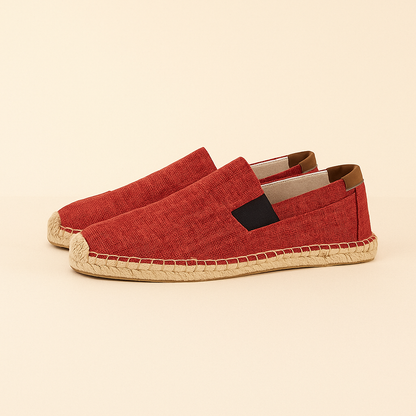 Chaussures homme à inspiration paille et finition toile