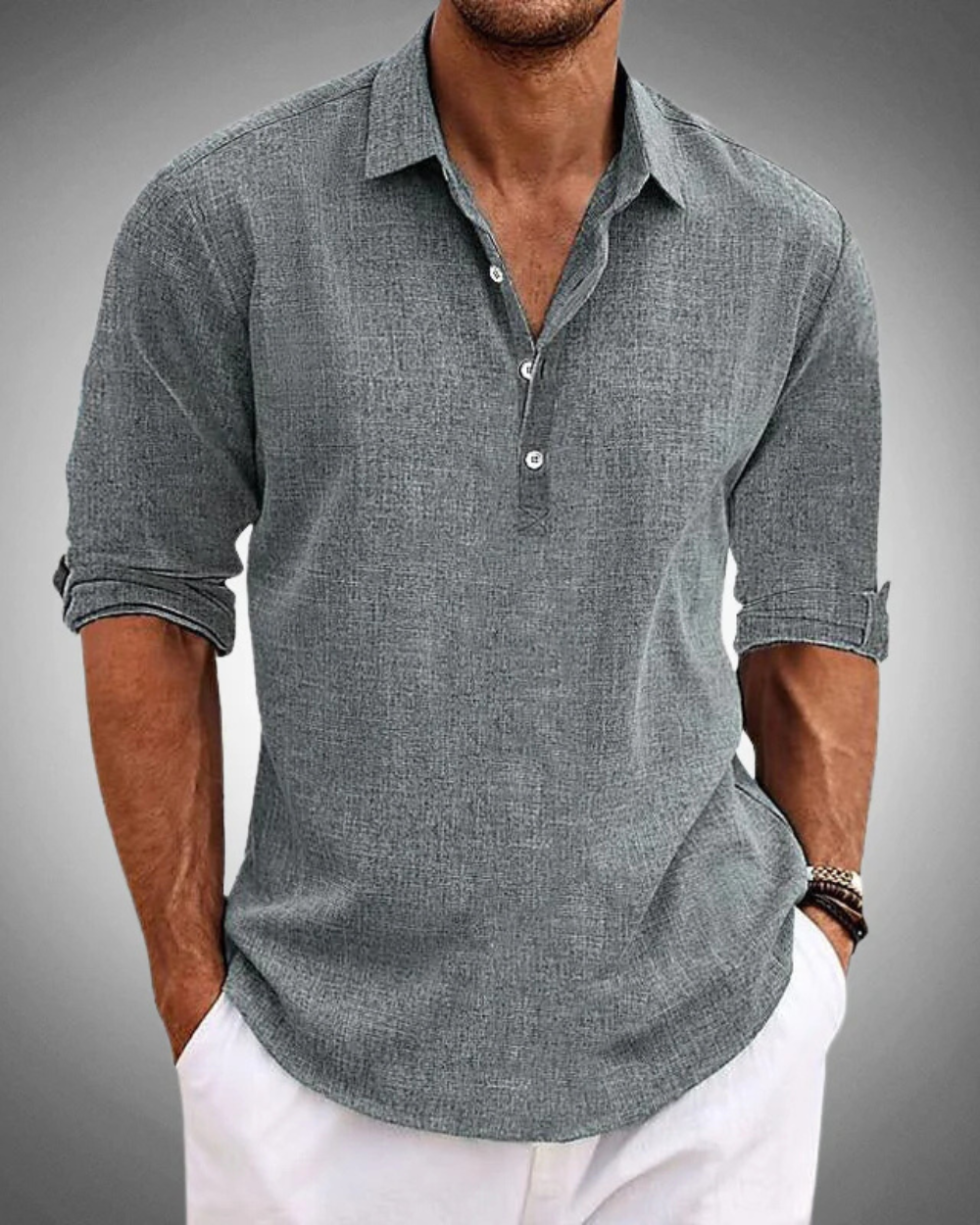 Chemise classique en coton pour hommes