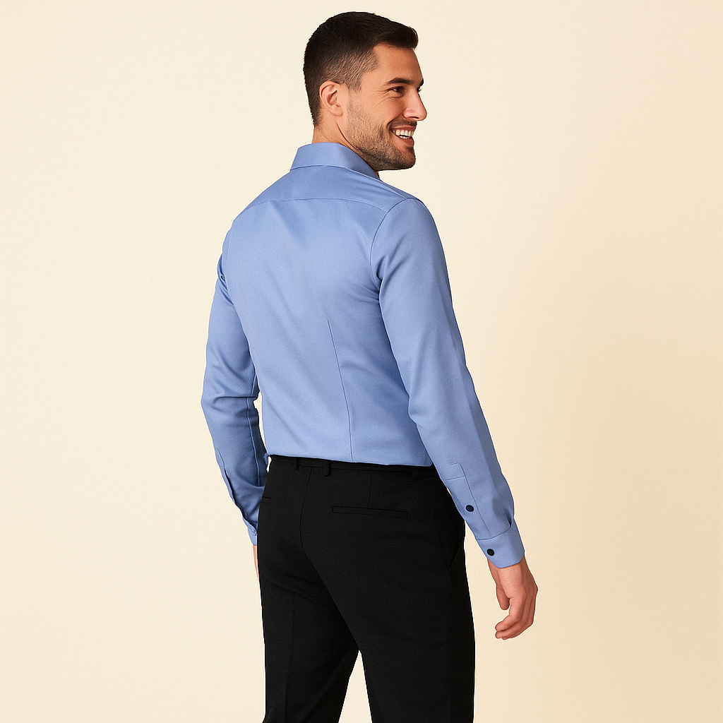Chemise homme manches longues à texture fine