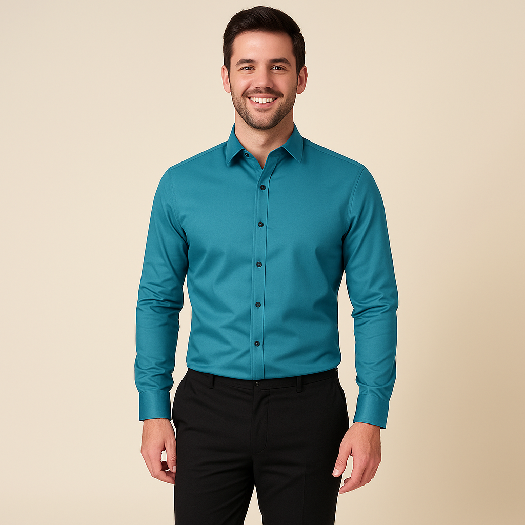 Chemise homme manches longues à texture fine