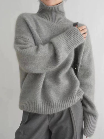 Pull col roulé femme en maille douce – élégant, chaud et intemporel