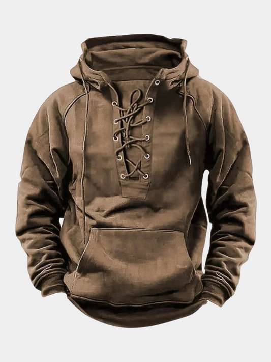 Sweat à capuche chaud et épais pour homme – style rétro et confort extérieur