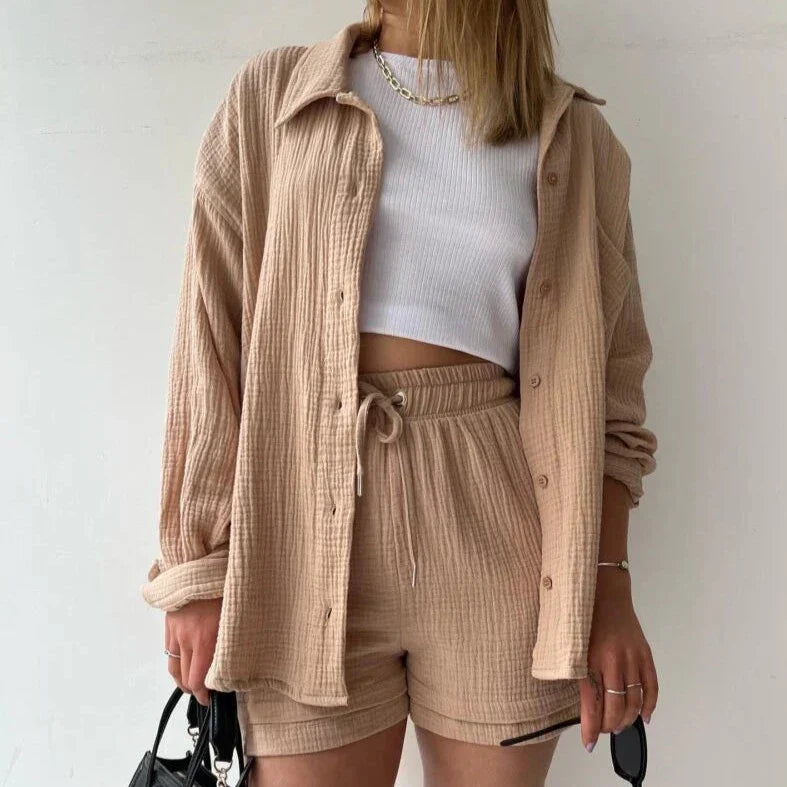 Ensemble d'été femme short et haut léger