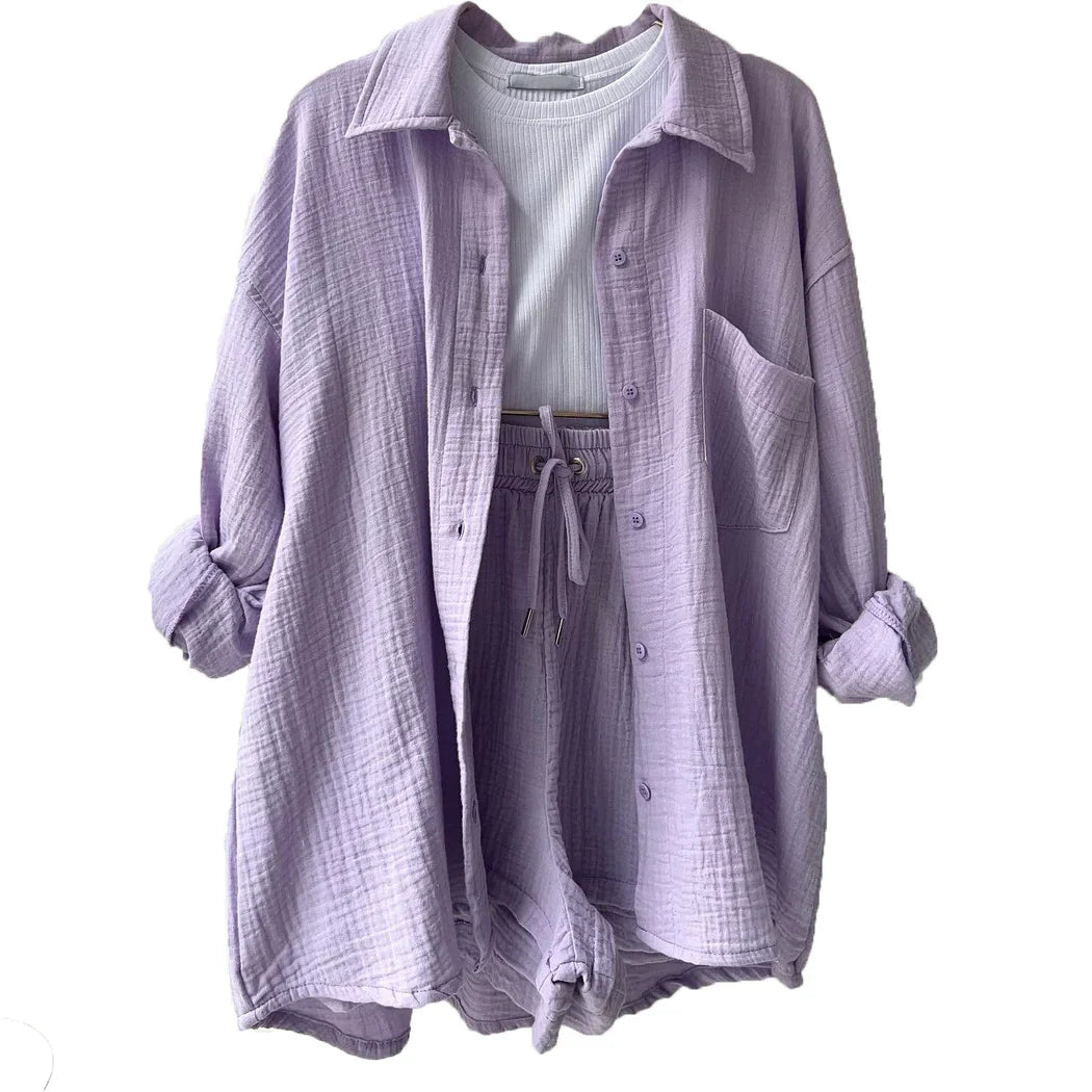 Ensemble d'été femme short et haut léger