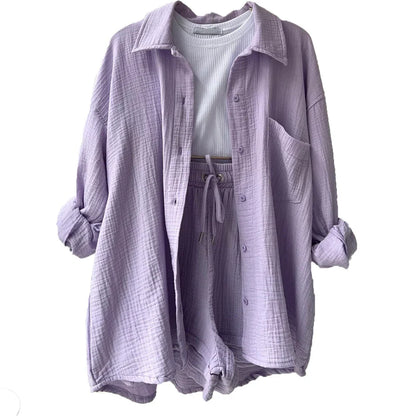 Ensemble d'été femme short et haut léger