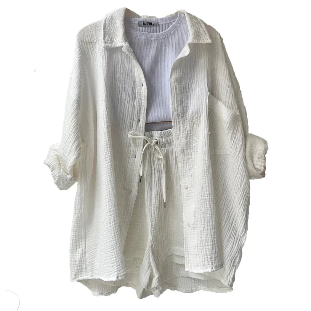 Ensemble d'été femme short et haut léger